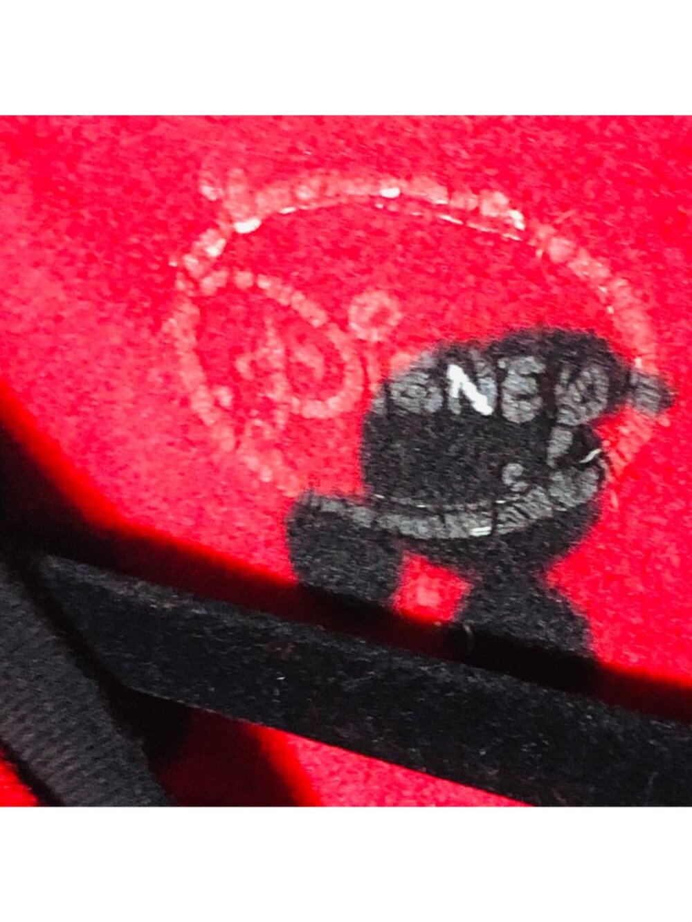 Disney feet pajamas red black mickey ears long sleeve zipper front size 10 READ - Picture 5 of 9